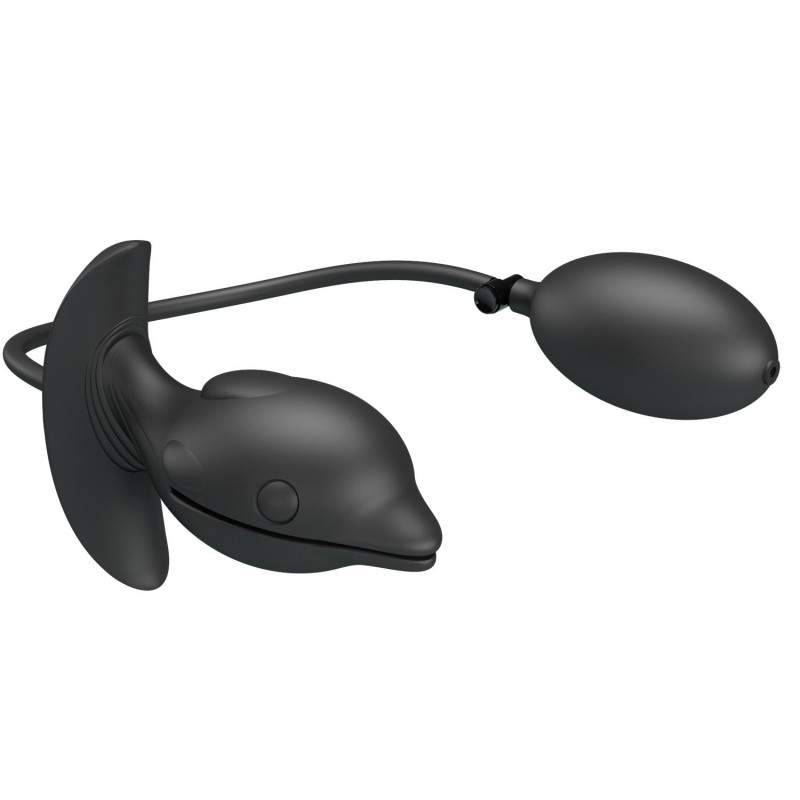 10,6 cm Şişirilebilir ve Titreşimli USB Şarjlı Silikon Anal Plug - Hanson