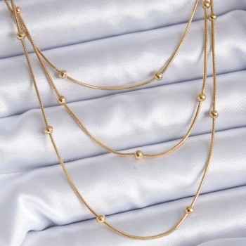 316L Çelik Gold Renk 3'lü Minimal Toplu Kadın Kolye 316L Çelik Gold Renk 3'lü Minimal Toplu Kadın Kolye