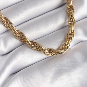 316L Çelik Gold Renk Örme Burgu Zincir Model Kadın Kolye 316L Çelik Gold Renk Örme Burgu Zincir Model Kadın Kolye