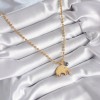 316L Çelik Gold Renk Top Zincir Model Fil Figür Nazar Boncuk Detay Kadın Kolye