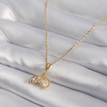 316L Çelik Gold Renk Zirkon Taşlı Balık Kuyruğu Model Kadın Kolye 316L Çelik Gold Renk Zirkon Taşlı Balık Kuyruğu Model Kadın Kolye