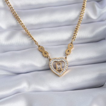 316L Çelik Gold Renk Zirkon Taşlı Kalp Model Sonsuzluk Detay Kadın Kolye 316L Çelik Gold Renk Zirkon Taşlı Kalp Model Sonsuzluk Detay Kadın Kolye