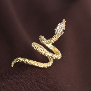 Ayarlanabilir Gold Renk Zirkon Taşlı Yılan Yüzük Ayarlanabilir Gold Renk Zirkon Taşlı Yılan Yüzük