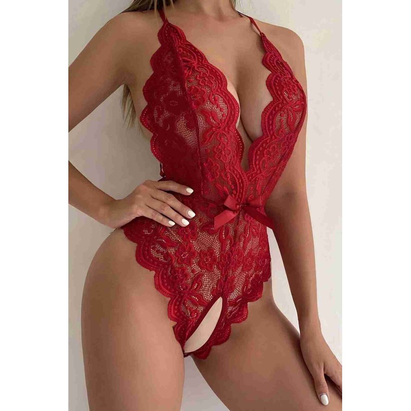 Özel Bölgesi Açık Dantelli Kırmızı Fantazi Babydoll TM1278 Özel Bölgesi Açık Dantelli Kırmızı Fantazi Babydoll TM1278
