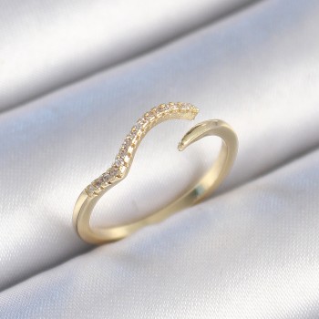 Pirinç Gold Renk Zirkon Taşlı Kadın Yüzük Pirinç Gold Renk Zirkon Taşlı Kadın Yüzük